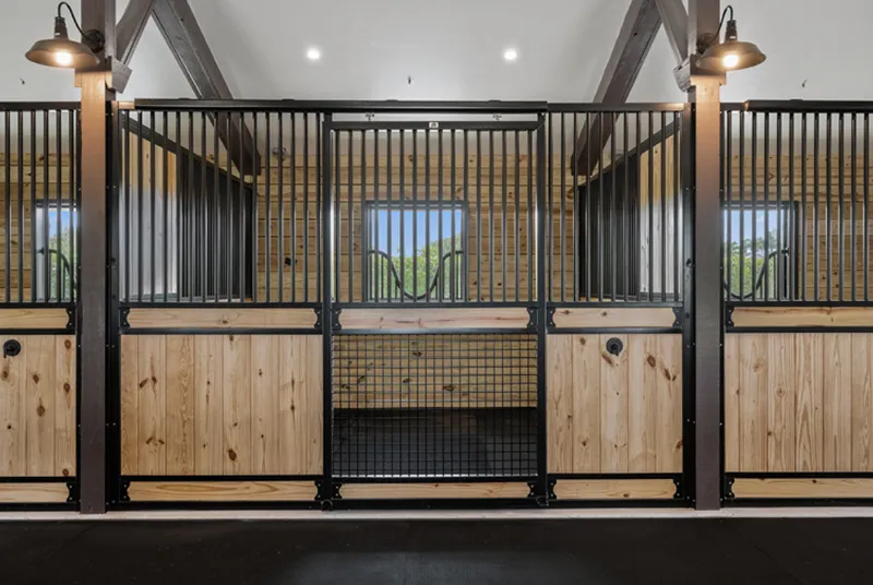 10ft x 7ft Modern Sliding Horse Stable Front – Square Window Design